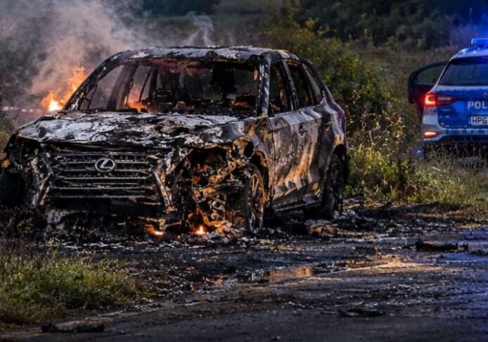 Ukrainian detained in Poland for setting fire to a Lexus, assaulting police, and drug possession